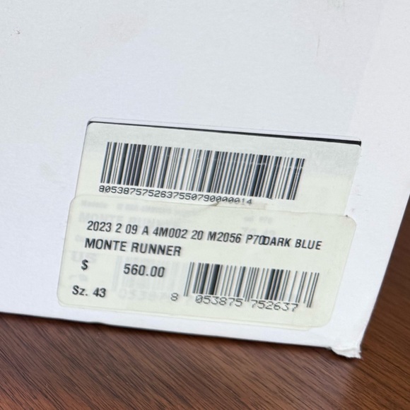 NWT Moncler Monte Runner High 'White Navy' | Size 43 (US 10) | Sneaker - Picture 7 of 14